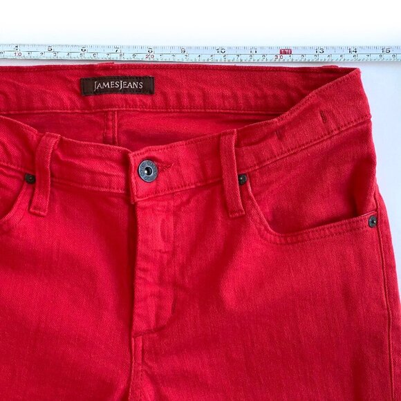 James Jeans Womens Red Juliette Flare Jeans Size 29x32 - Picture 7 of 12
